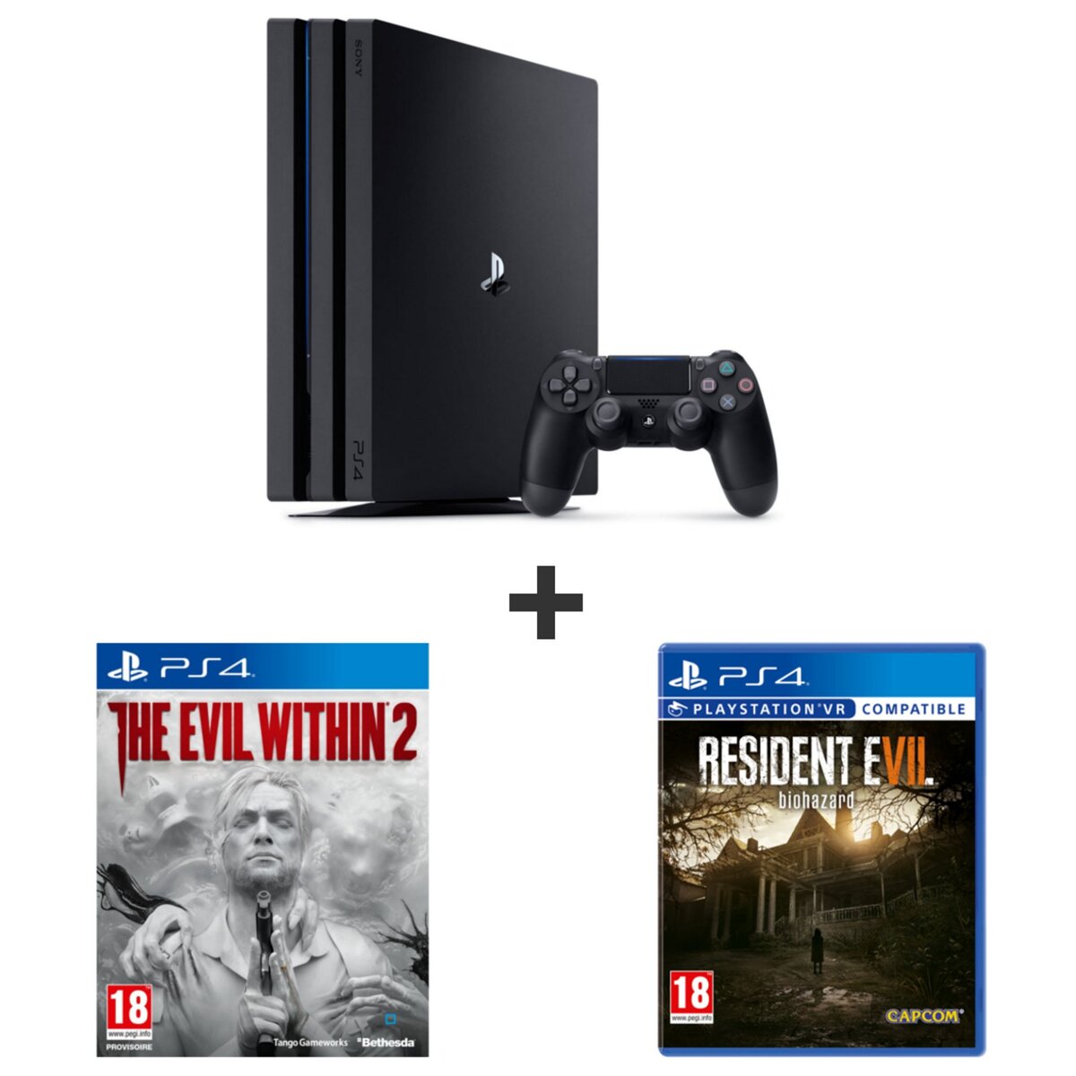 EXCLU WEB Console PS4 PRO 1 TO + The Evil Within 2 + Resident Evil 7