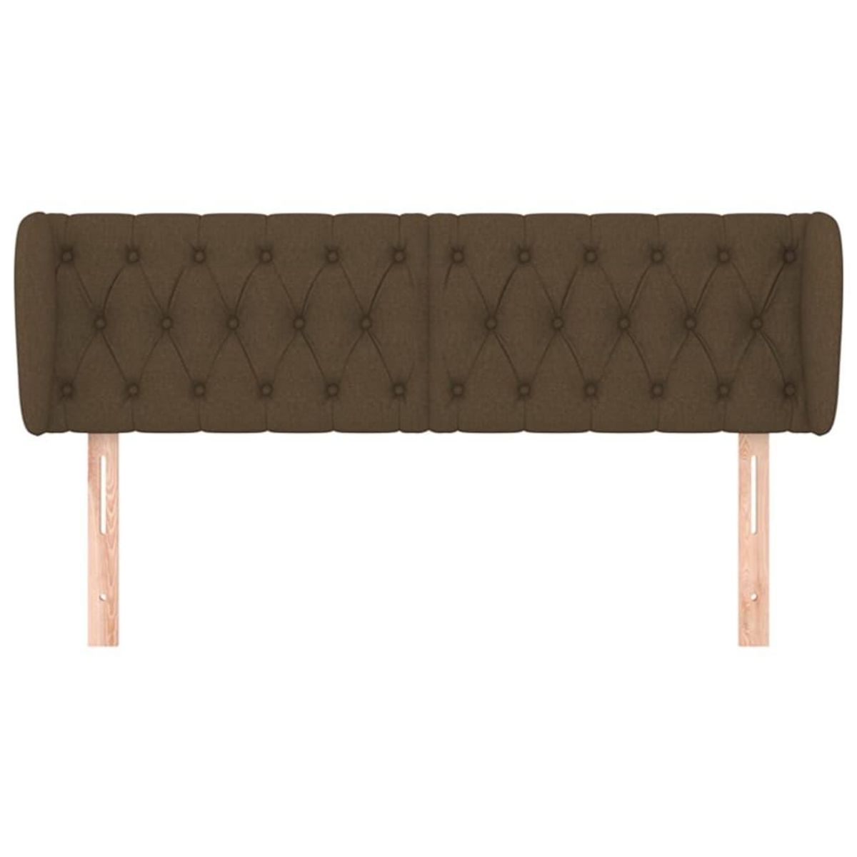 VIDAXL Tete de lit avec oreilles Marron fonce 147x23x78/88 cm Tissu