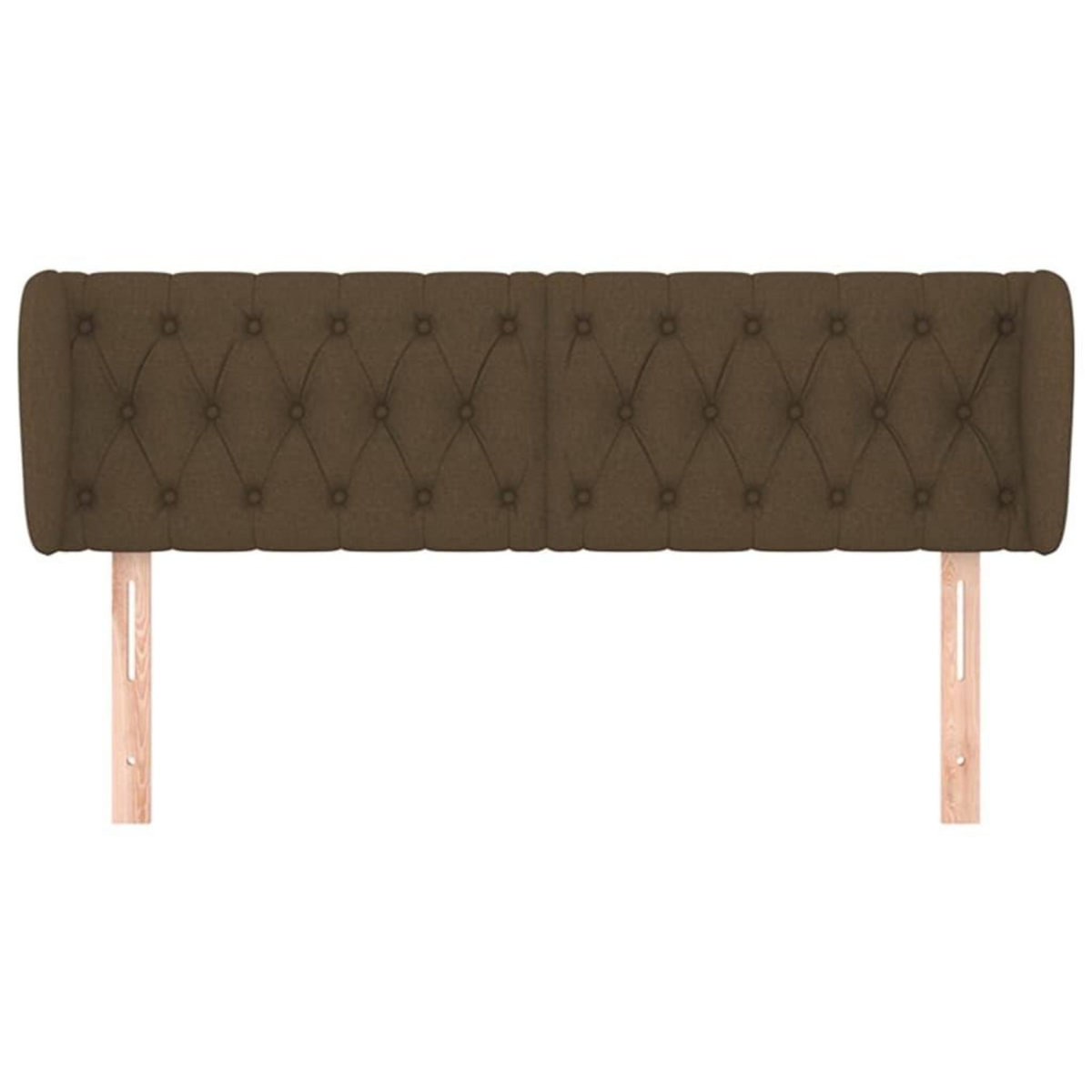 VIDAXL Tete de lit avec oreilles Marron fonce 147x23x78/88 cm Tissu