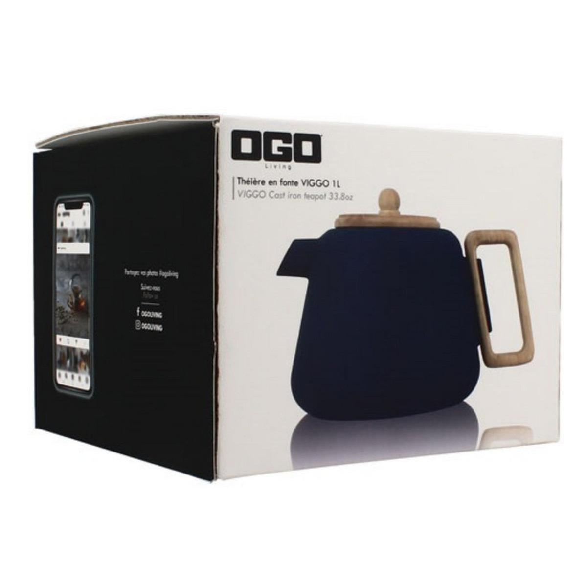 Ogo Théière en fonte 1l bleu - 7912177