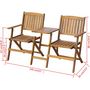 Voir la diapositive 4 : VIDAXL Banc de jardin pliant et table a the 140cm Bois d'acacia solide