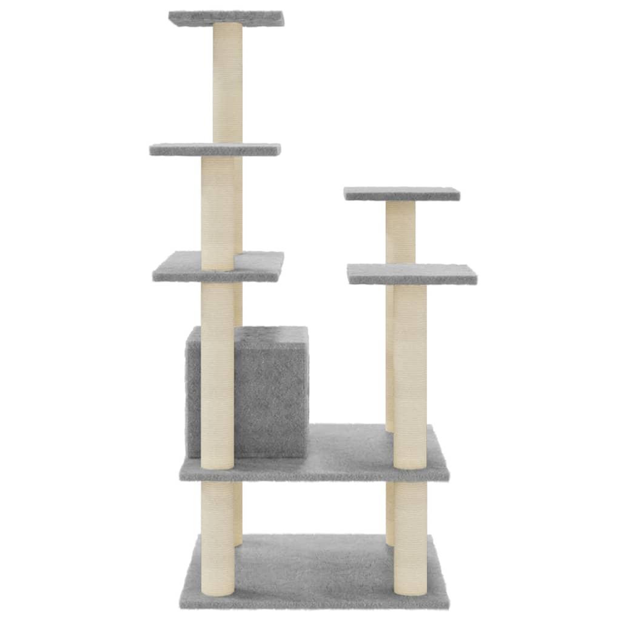 Voir la diapositive 5 : VIDAXL Arbre a chat avec griffoirs en sisal Gris clair 110 cm