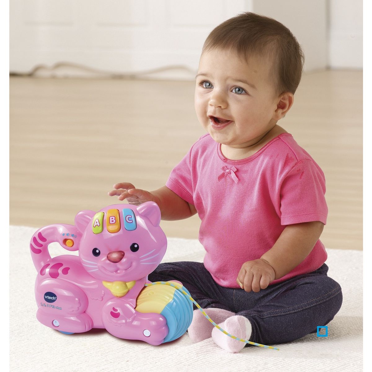 VTECH Jeux interactif - 1, 2, 3 p'tit Chat - Rose