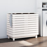 VIDAXL Panier a linge blanc 88,5x44x76 cm Bois massif de pin
