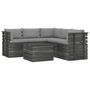 Voir la diapositive 2 : VIDAXL Salon palette de jardin 6 pcs avec coussins Bois de pin massif