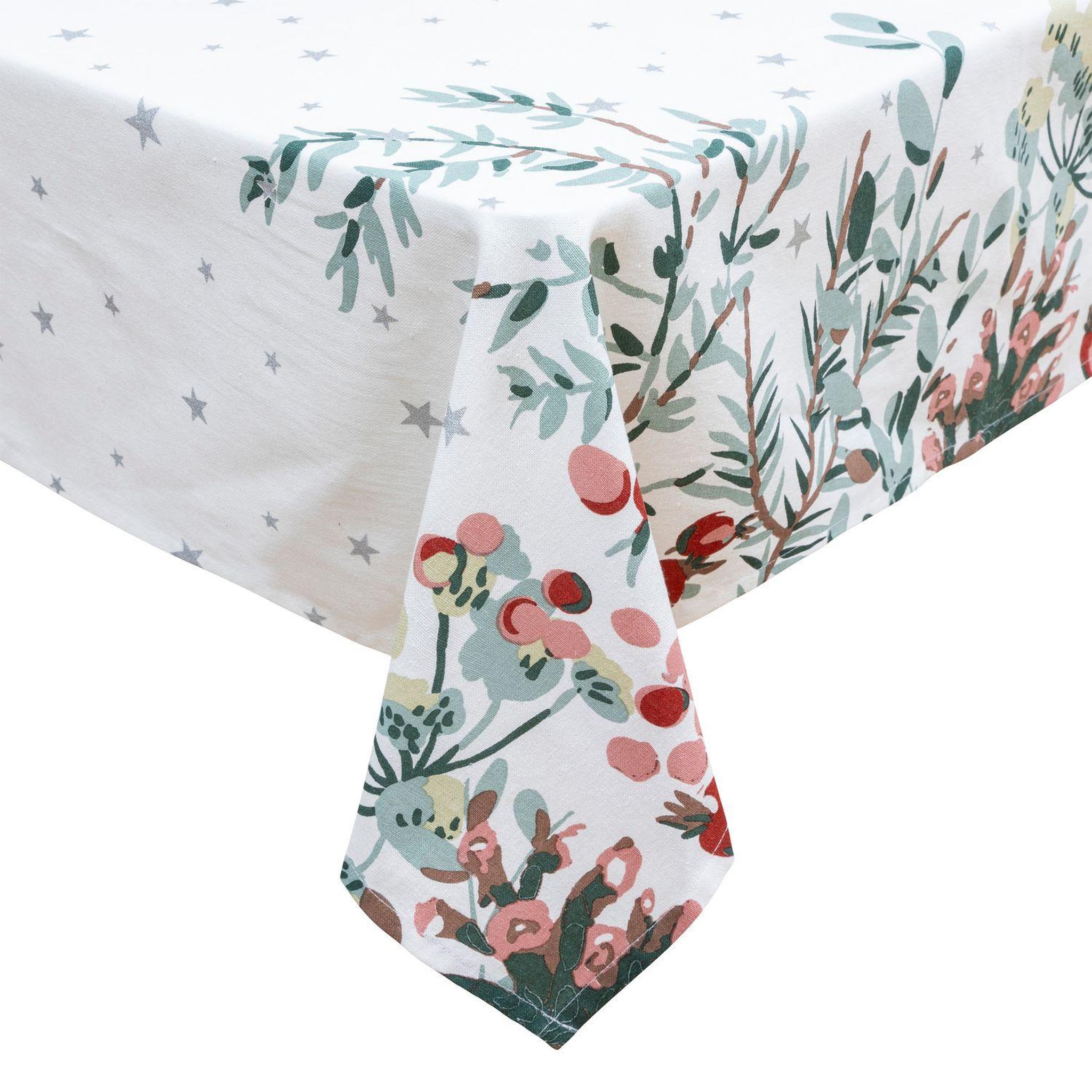 FEERIC LIGHT & CHRISTMAS Nappe de noël rectangulaire motifs branches et étoiles - 140 x 360 cm