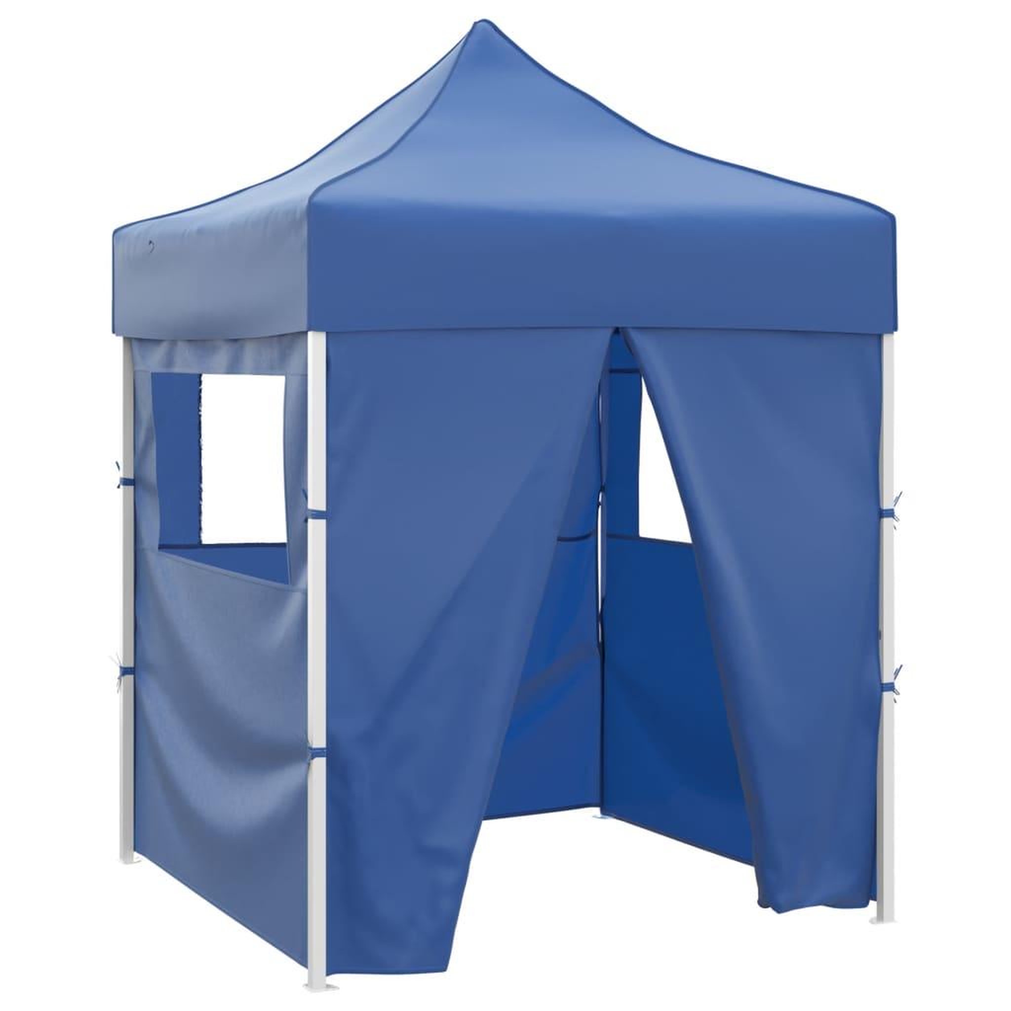 Voir la diapositive 1 : VIDAXL Tente de reception pliable avec 4 parois 2x2 m Acier Bleu