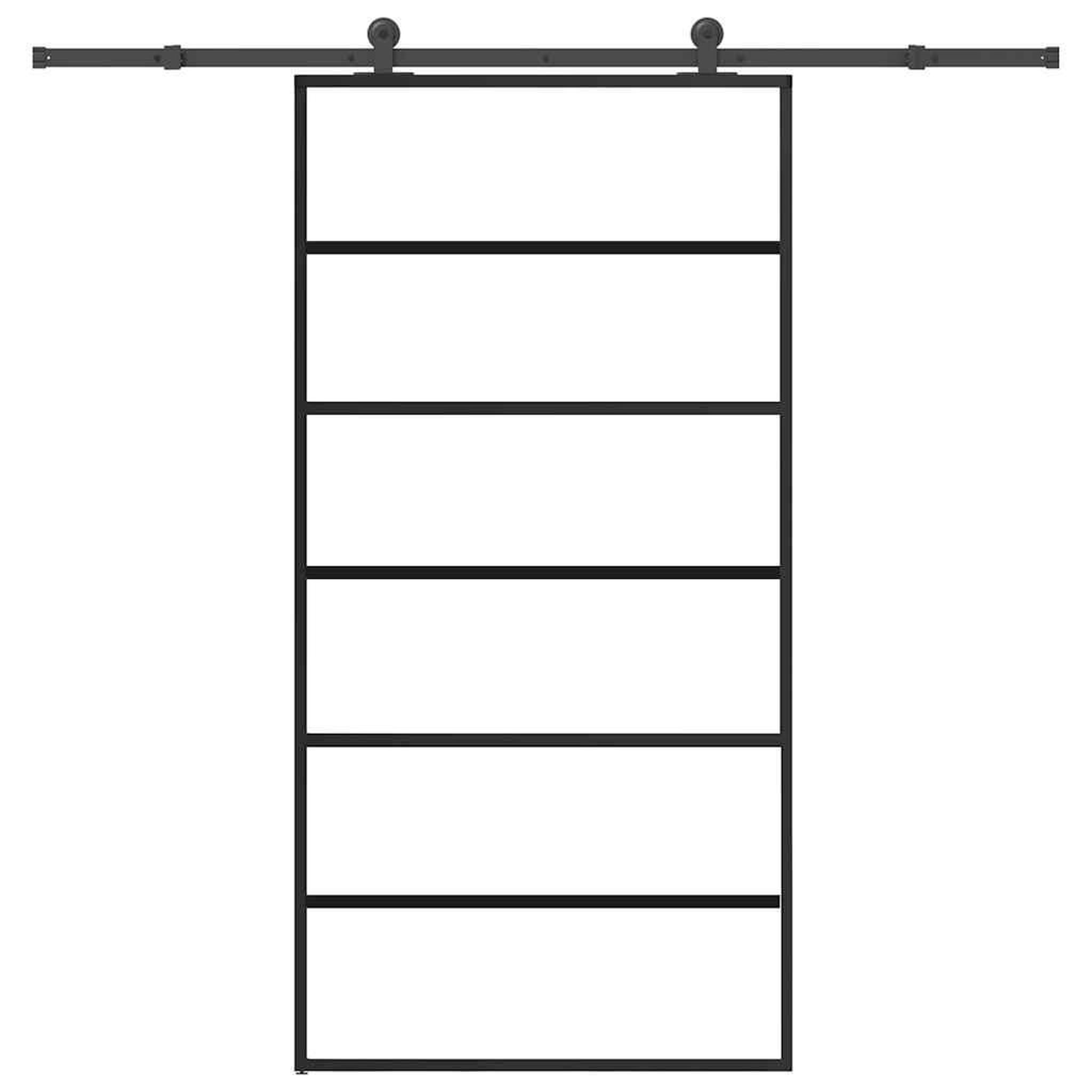 VIDAXL Porte coulissante et quincaillerie ESG verre et aluminium