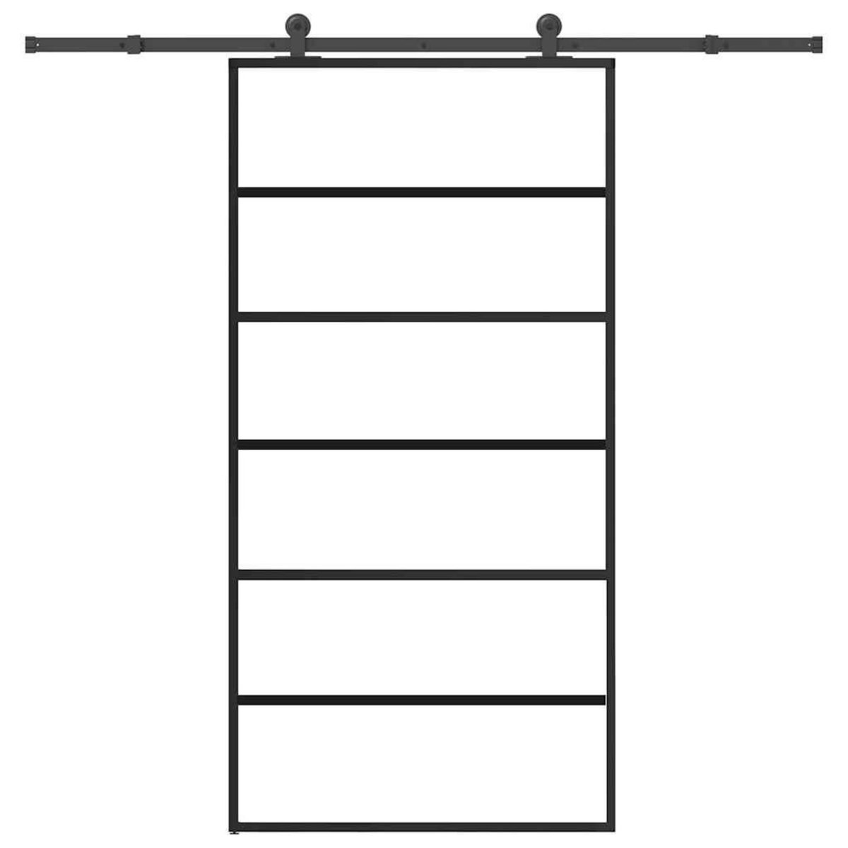 VIDAXL Porte coulissante et quincaillerie ESG verre et aluminium