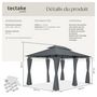 Voir la diapositive 6 : tectake Pavillon de jardin 4 x 3 m gris anthracite