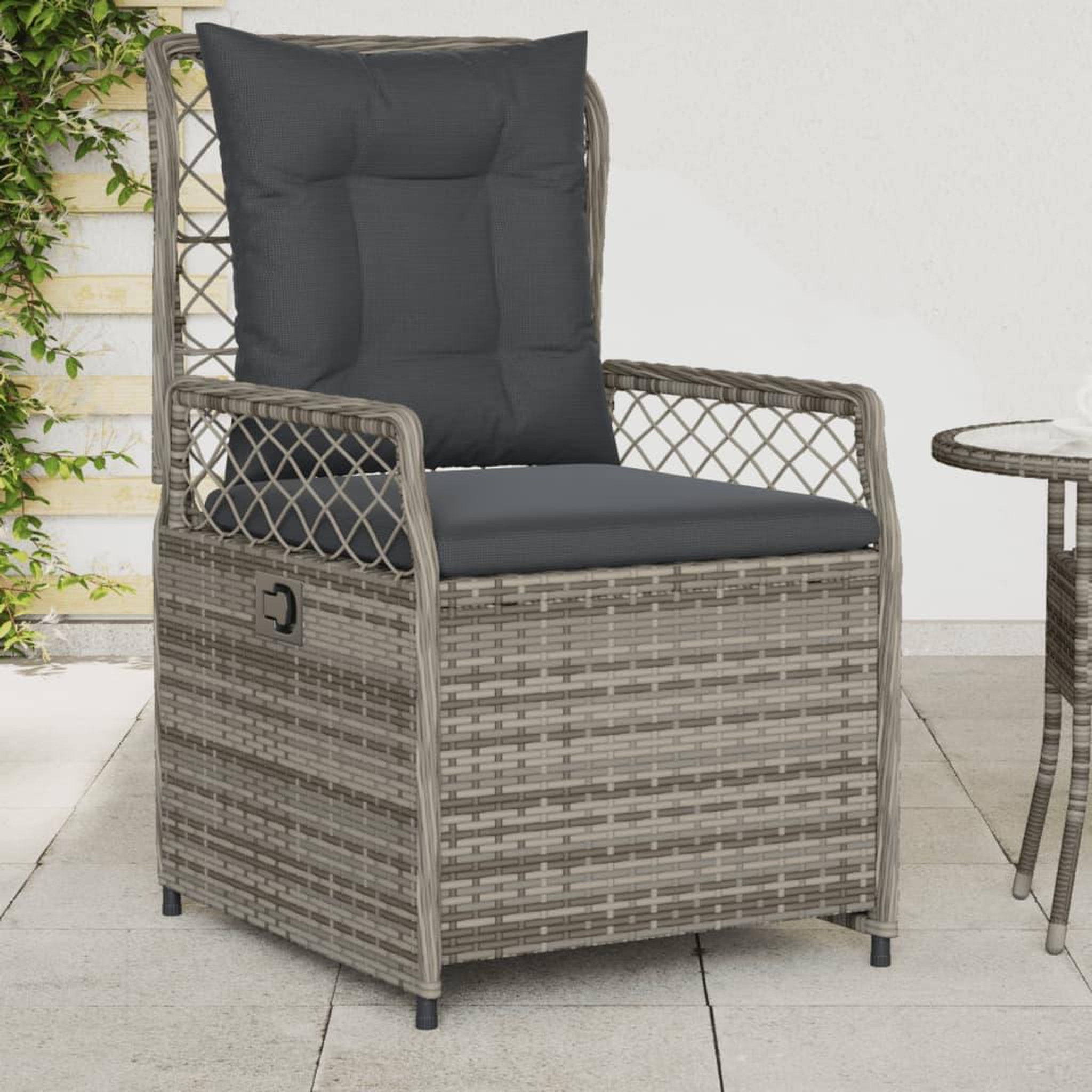 VIDAXL Chaises inclinables de jardin lot de 2 gris resine tressee