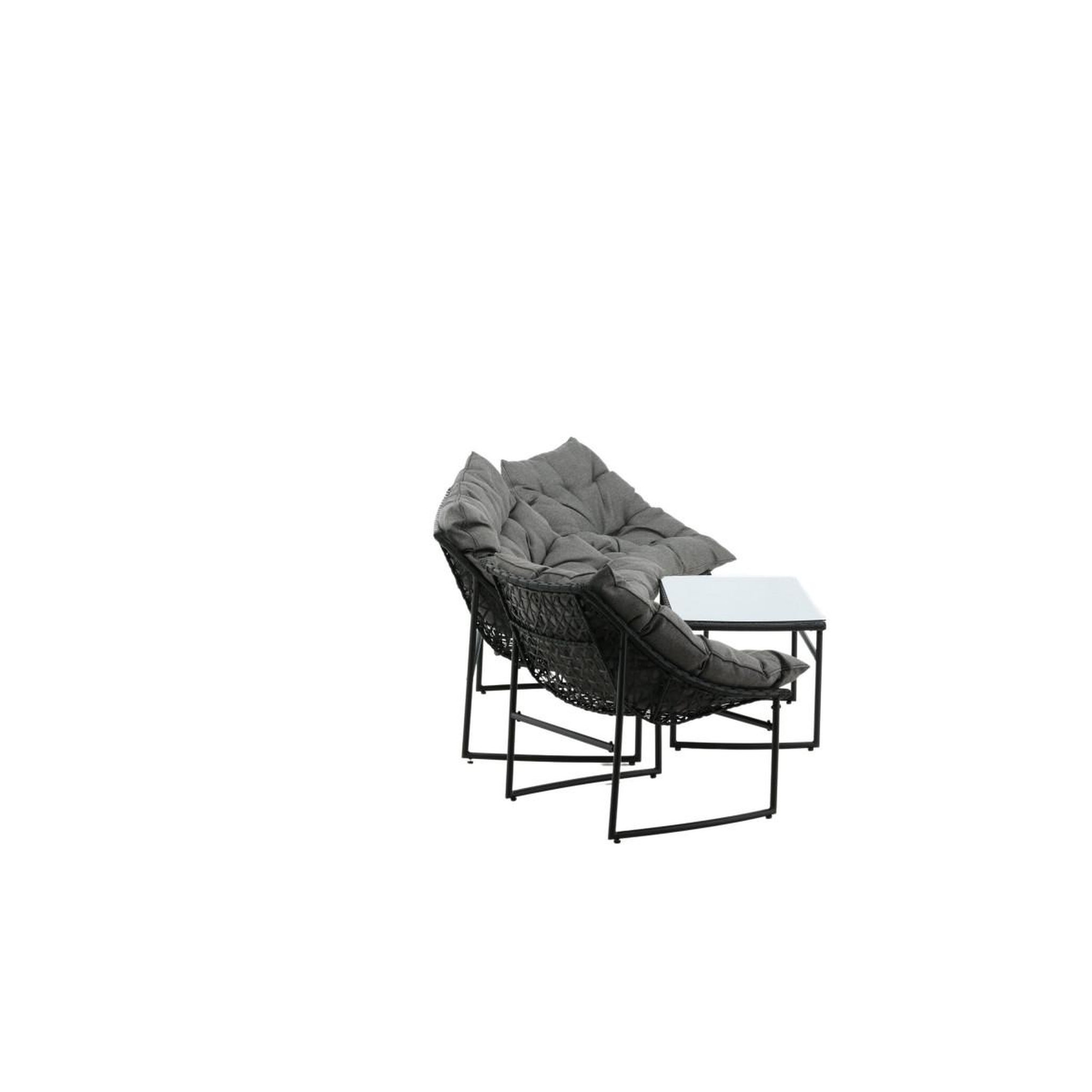 Voir la diapositive 2 : Paris Prix Salon de jardin en métal  tina  117cm noir