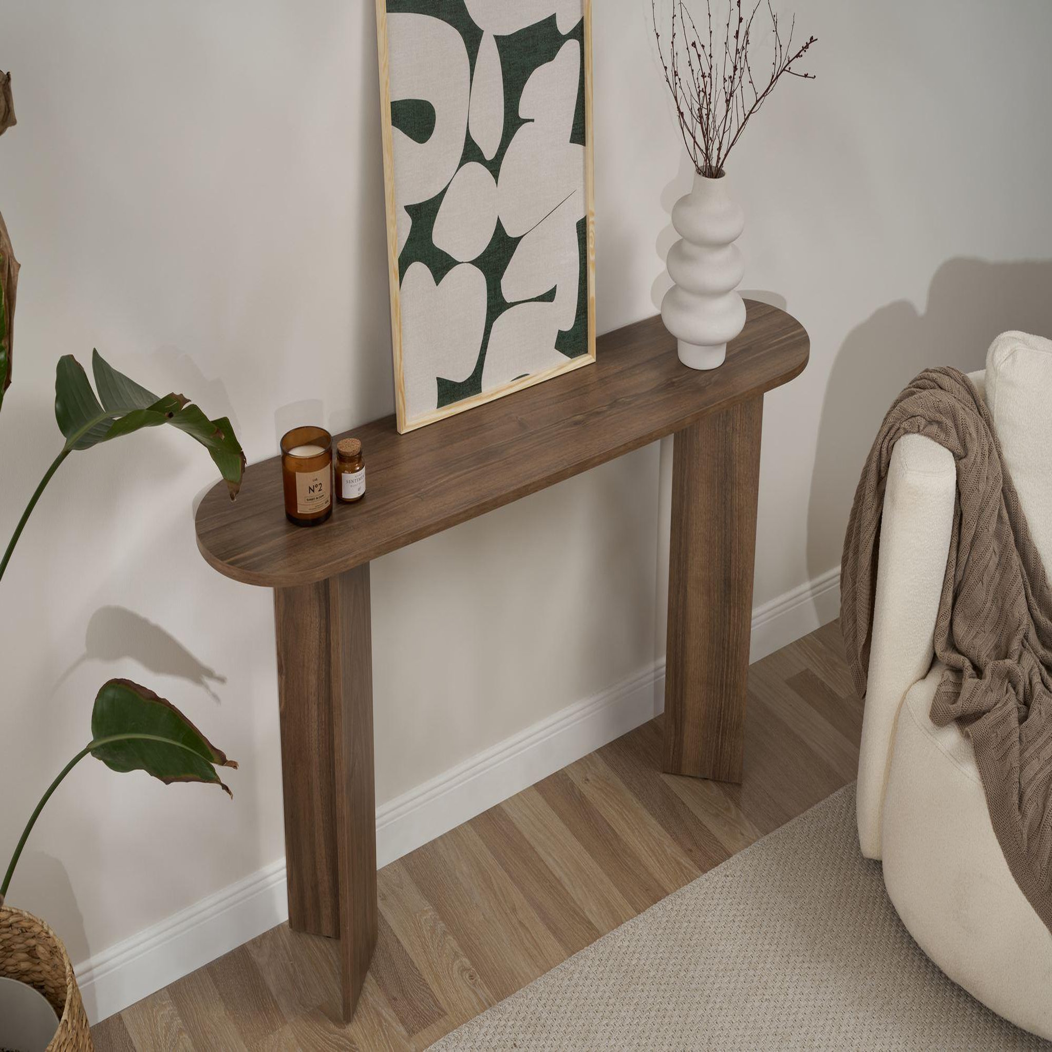 Voir la diapositive 4 : Habitat et Jardin Console en bois  sira  - 150 x 35 x 75 cm - noyer