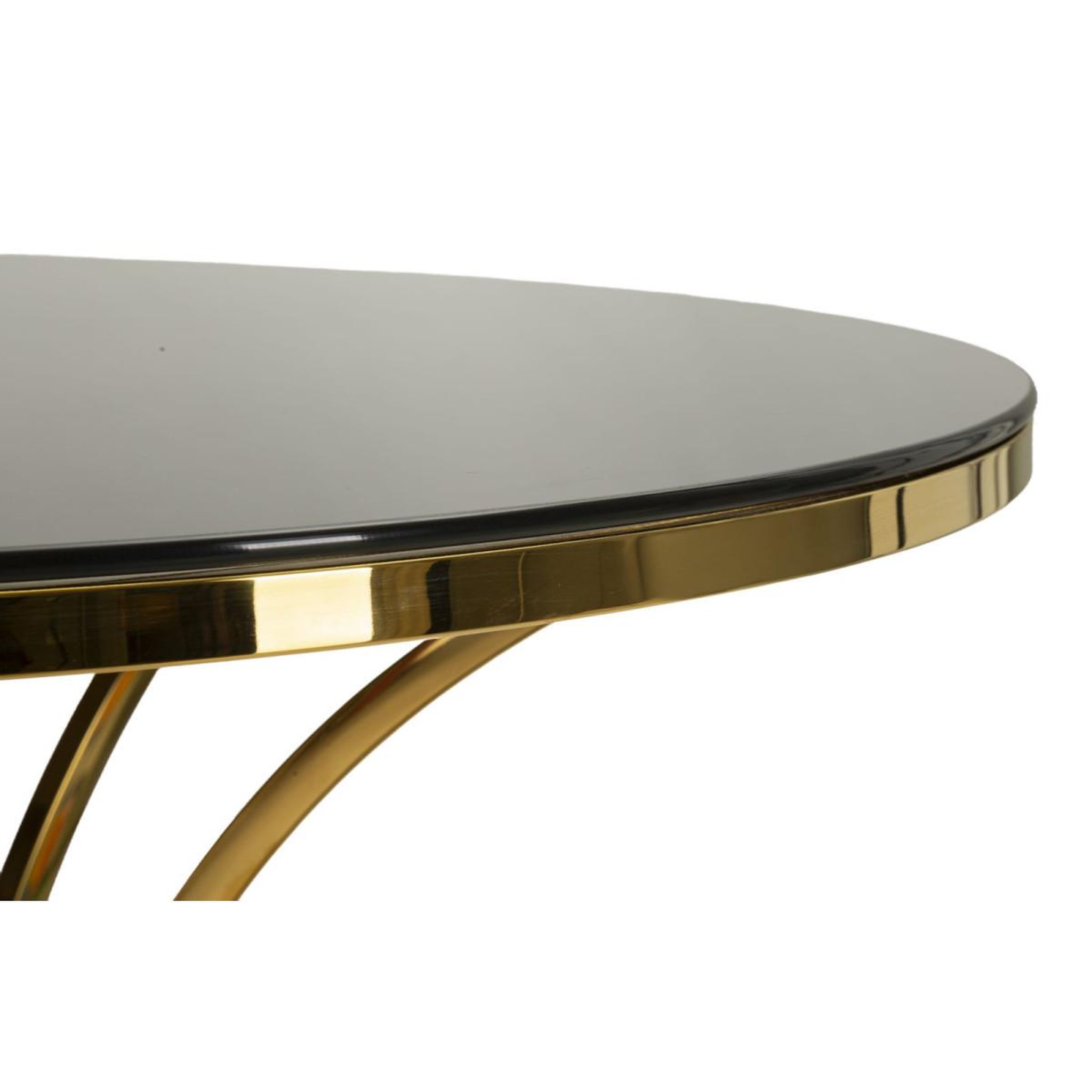 Voir la diapositive 4 : Paris Prix Table de repas  shanty  100cm noir & or