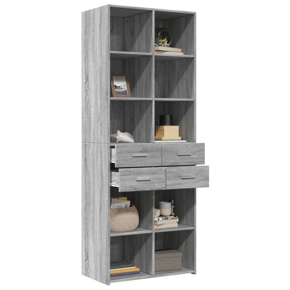 VIDAXL Buffet haut sonoma gris 70x42,5x185 cm bois d'ingenierie