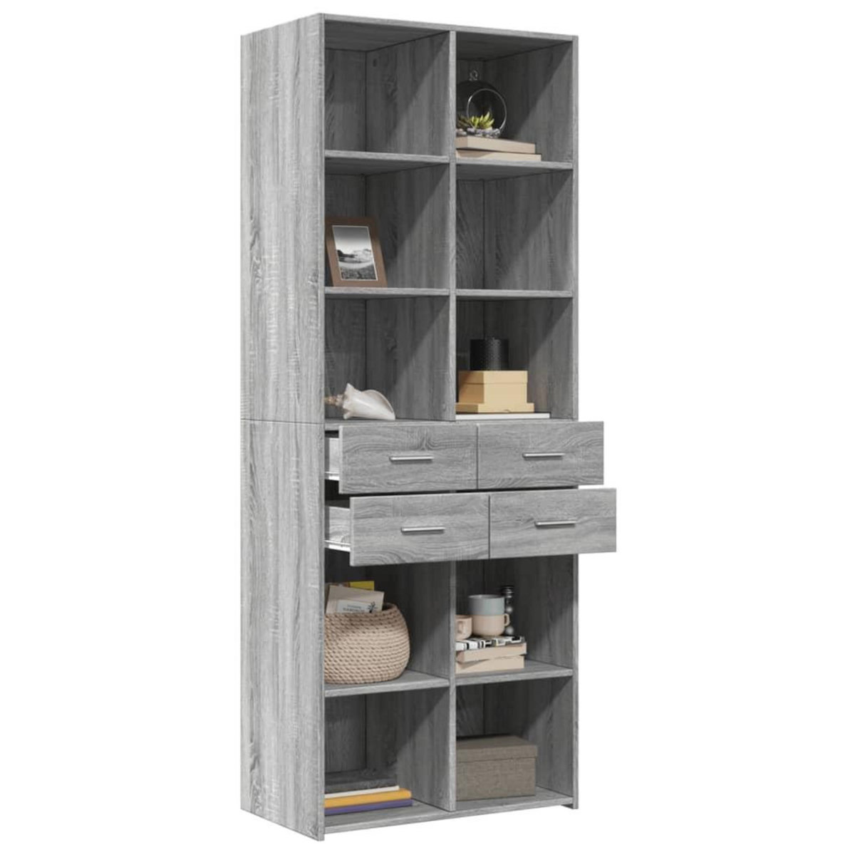 VIDAXL Buffet haut sonoma gris 70x42,5x185 cm bois d'ingenierie