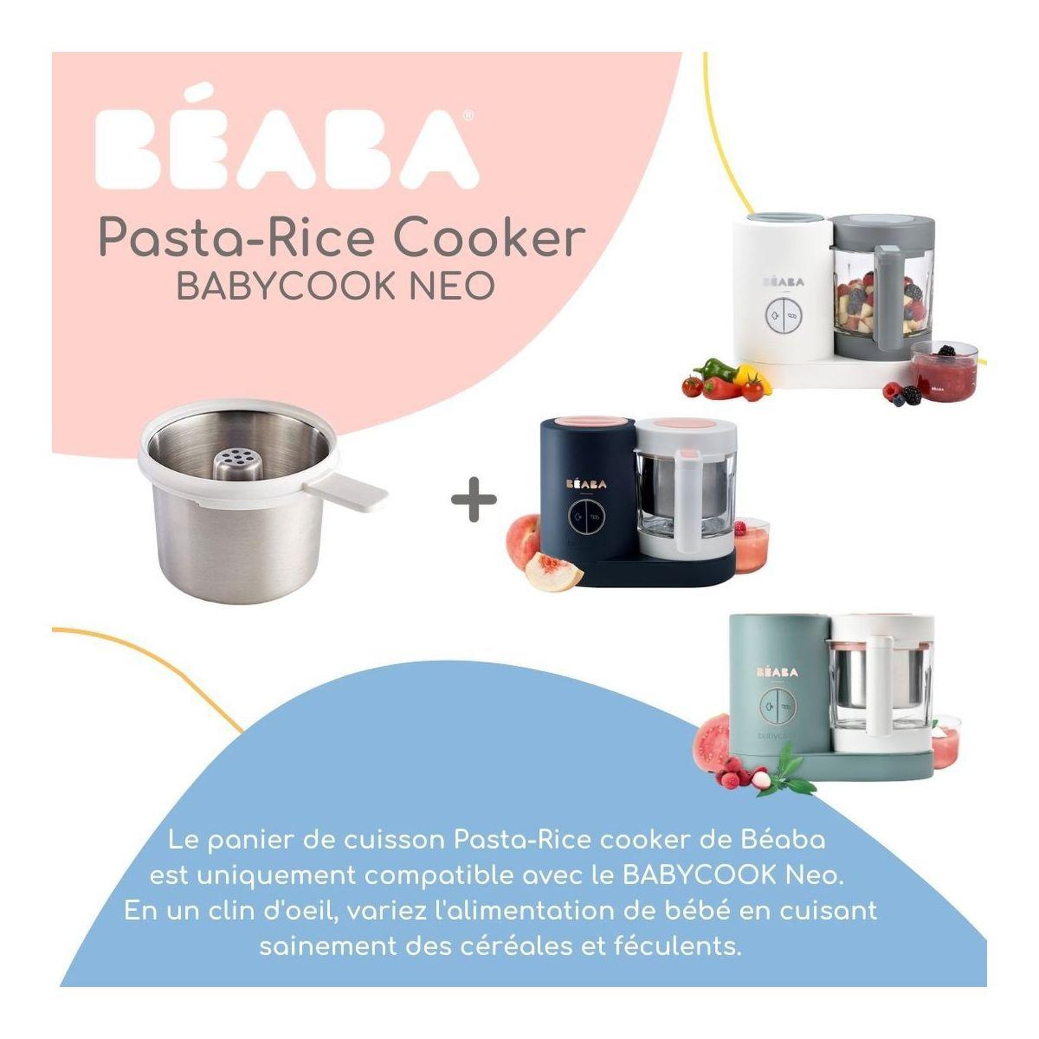 Voir la diapositive 4 : BEABA Set contenants pasta / rice cooker  babycook