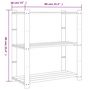 Voir la diapositive 6 : VIDAXL Support de rangement a 3 niveaux gris 80x38x90 cm bois de pin