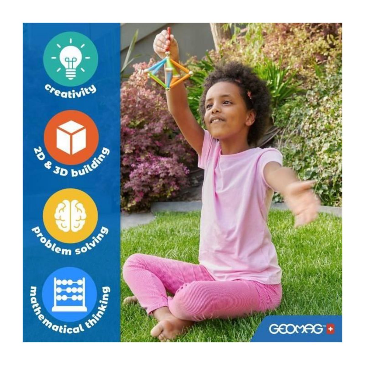 Geomag Jeu de construction magnétique - GEOMAG - Classic Recycled Magnetic Geometry 24 pieces - Géométrie - 3D - Éducatif