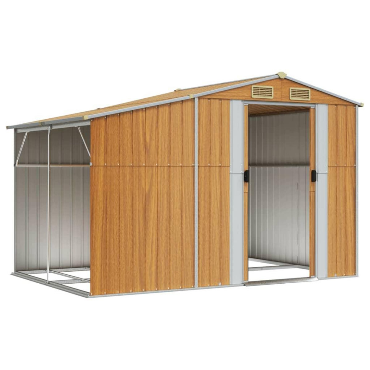 VIDAXL Abri de jardin marron clair 277x192,5x179 cm acier galvanise