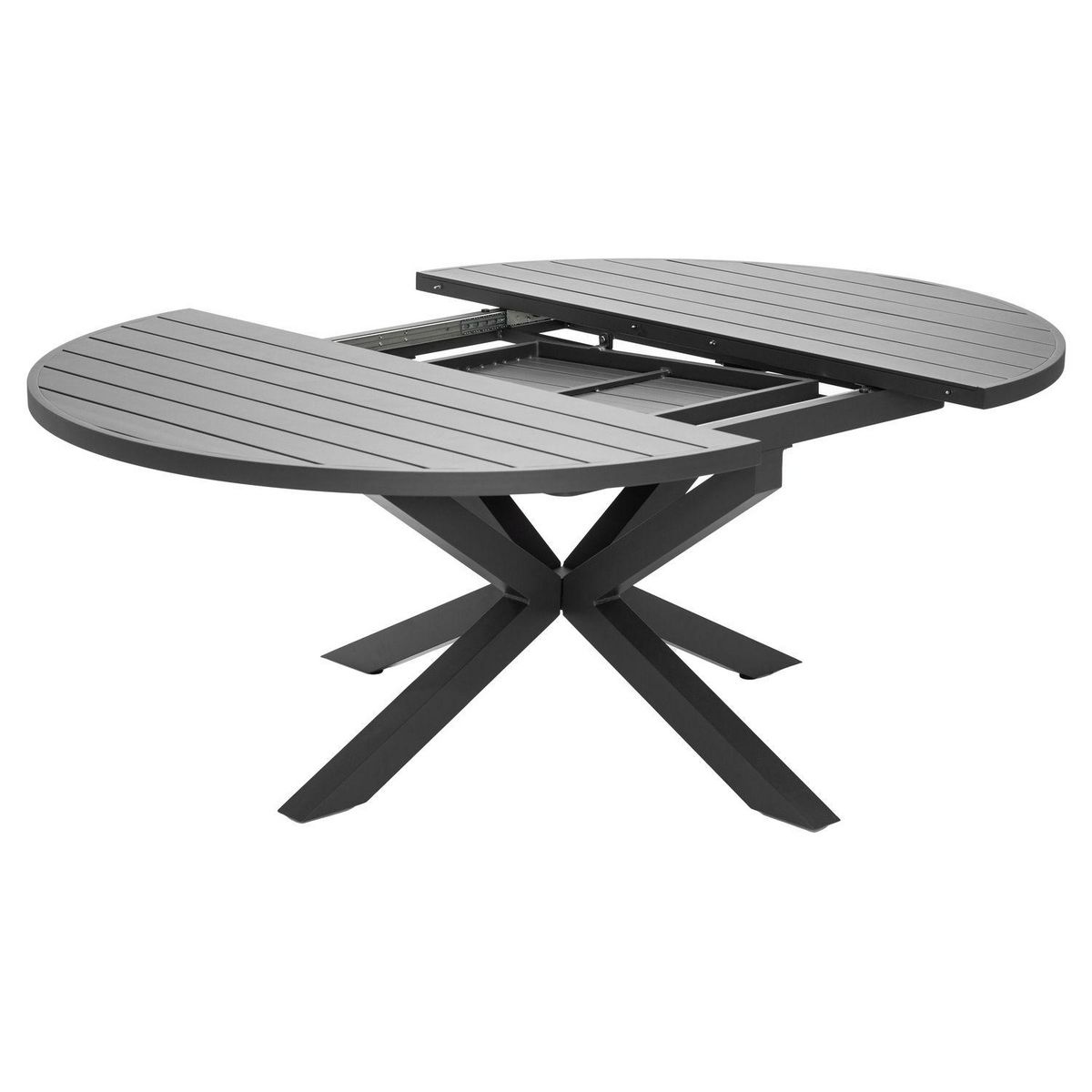 JARDILINE Table de jardin à rallonge - 6/10 places - Aluminium - Anthracite - PALMA