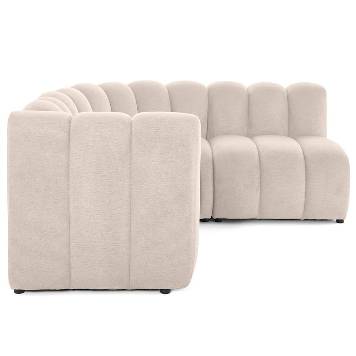 LISA DESIGN Debbie - canapé modulable d'angle droit 4 places avec accoudoir en tissu texturé