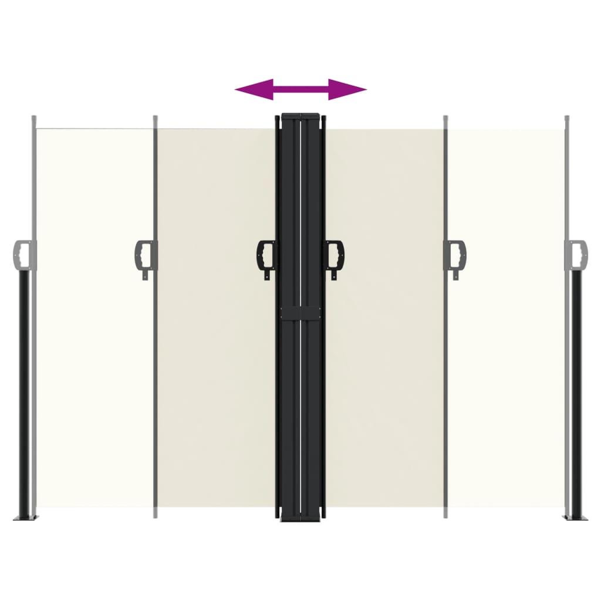Voir la diapositive 5 : VIDAXL Auvent lateral retractable creme 180x1000 cm