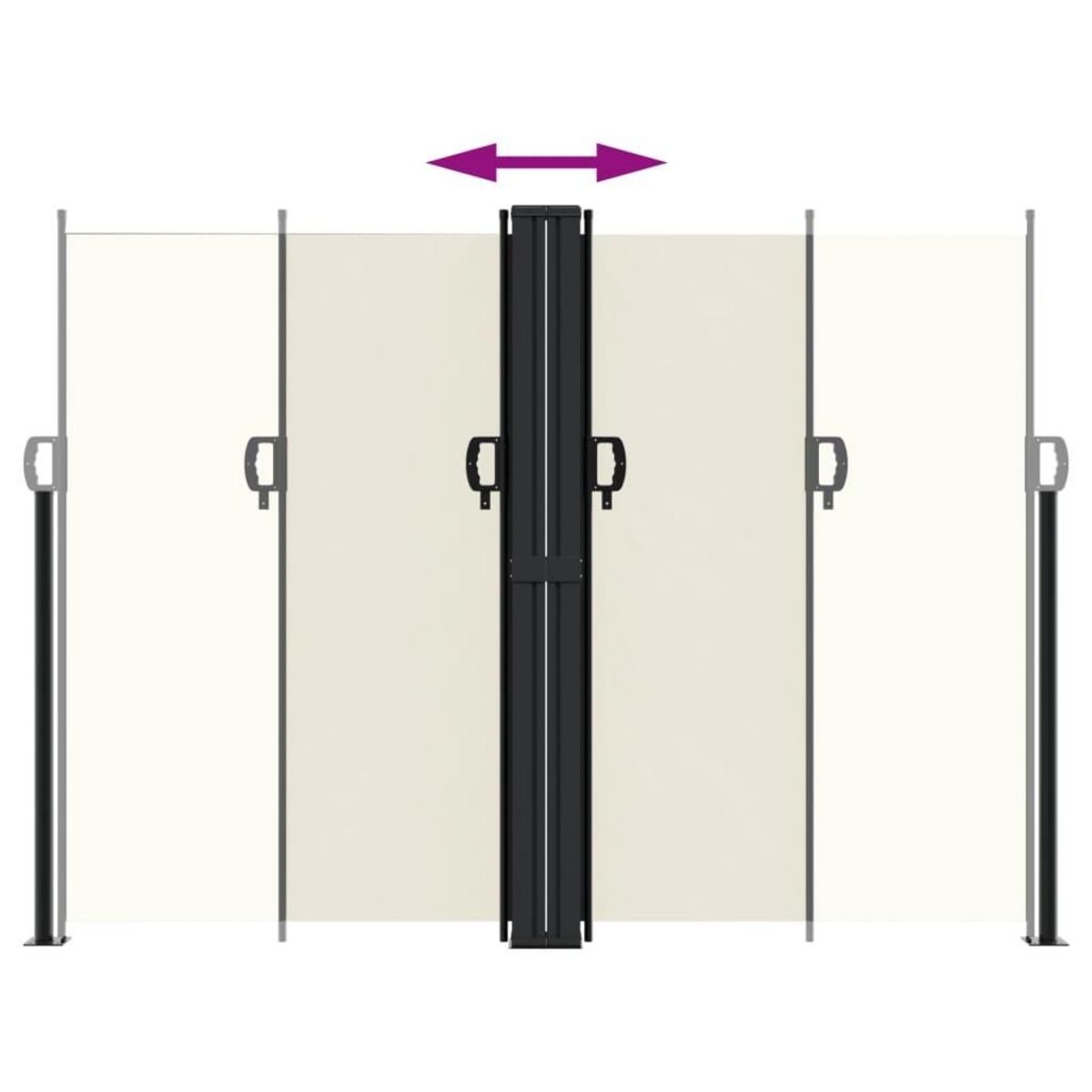 VIDAXL Auvent lateral retractable creme 180x1000 cm