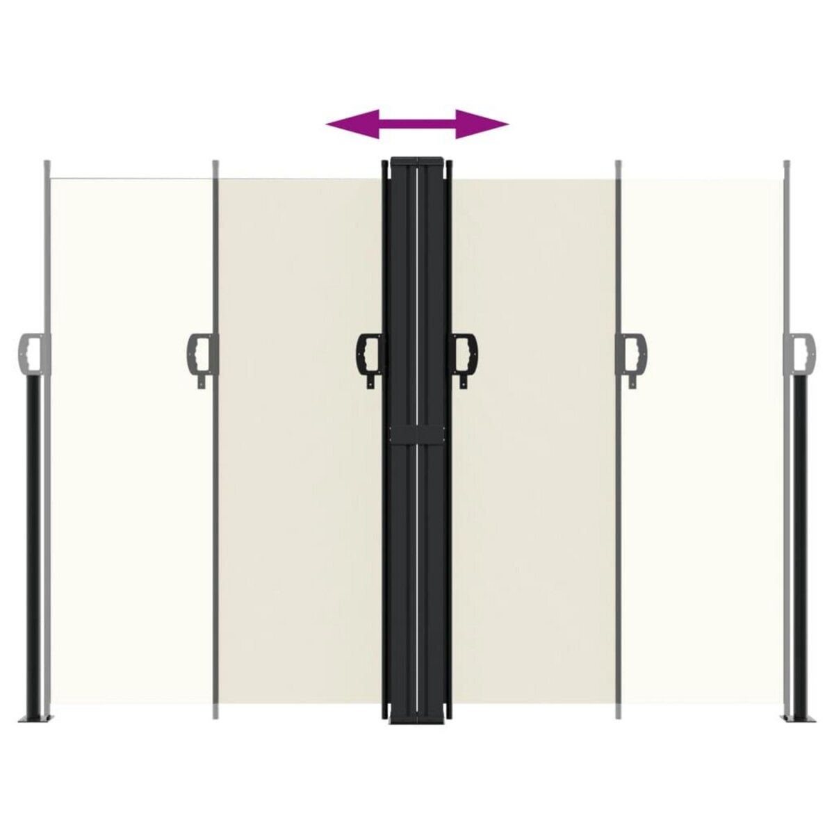 VIDAXL Auvent lateral retractable creme 180x1000 cm