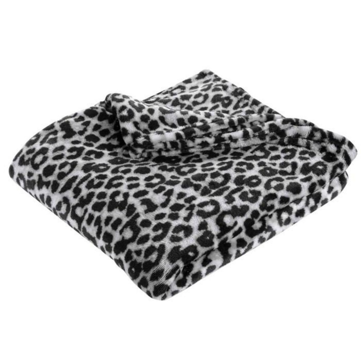 Paris Prix Plaid Flanelle Imprimé  Léopard  125x150cm Gris