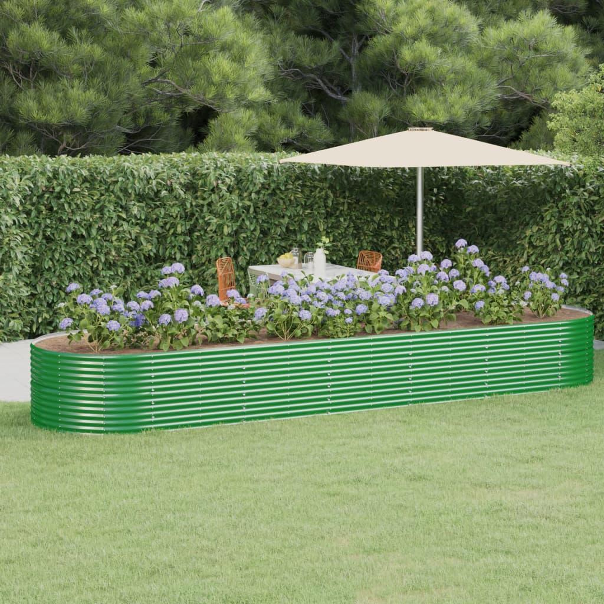 Voir la diapositive 1 : VIDAXL Lit sureleve de jardin Acier enduit de poudre 510x140x68cm Vert