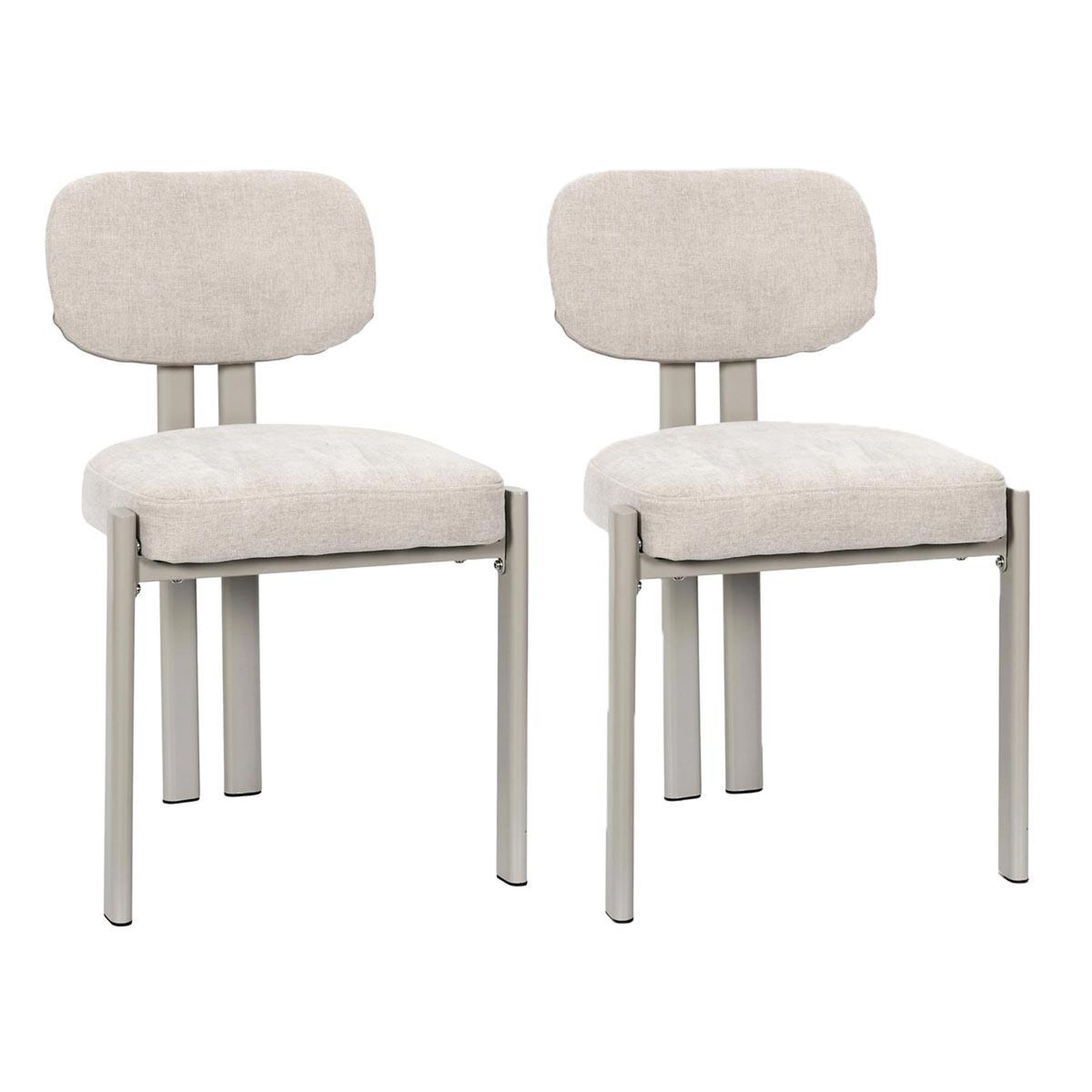 The Home Deco Factory Lot de 2 chaises design  emilia  80cm beige