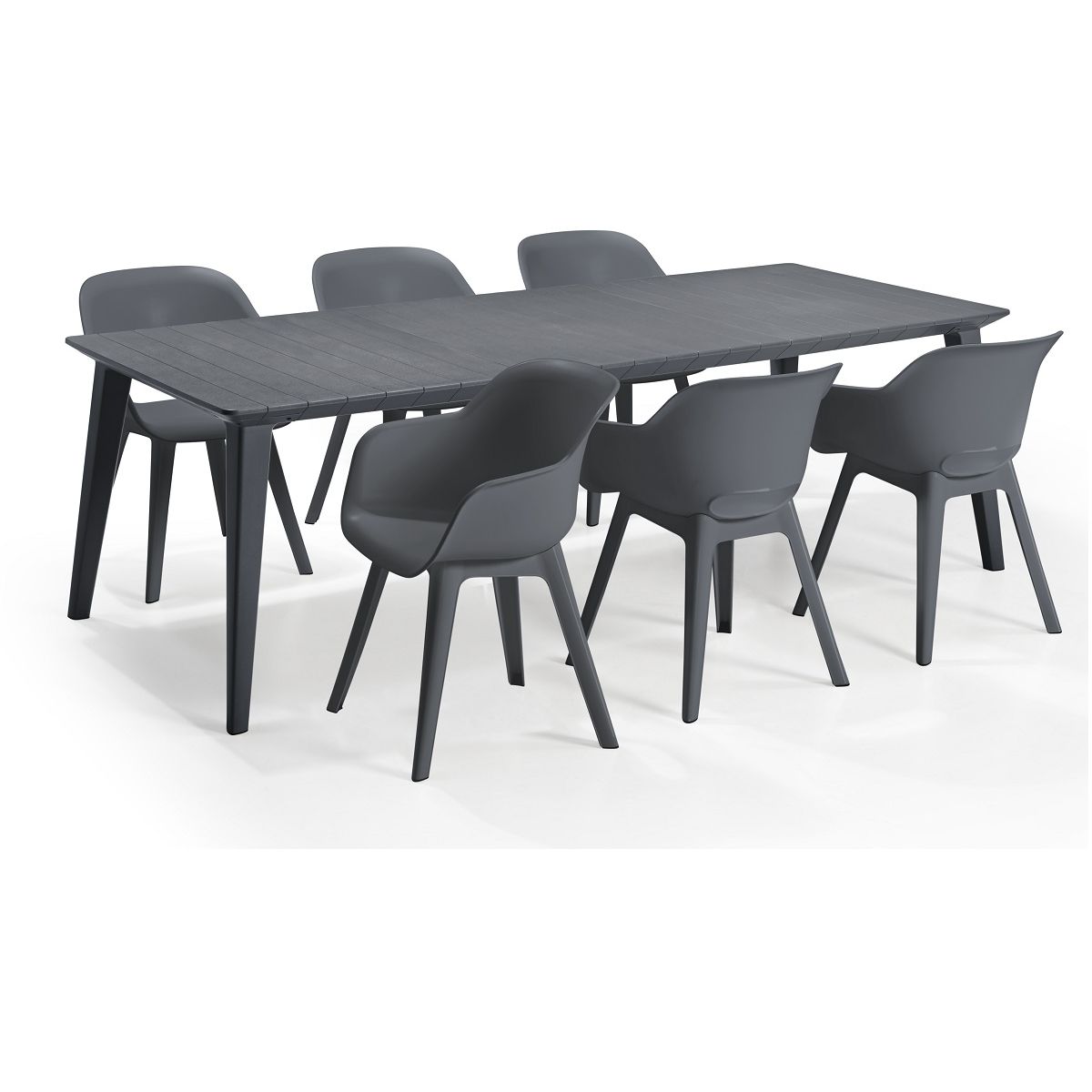 Table de jardin extensible résine gris anthracite 10 places LIMA