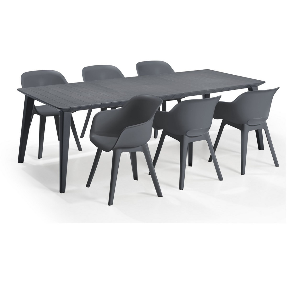 Table de jardin extensible résine gris anthracite 10 places LIMA