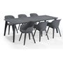 Voir la diapositive 2 : Table de jardin extensible résine gris anthracite 10 places LIMA