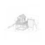 Voir la diapositive 2 : Axi House Axi Maisonnette LIAM  Brun Blanc avec 1 balancoire et toboggan Blanc et bac à sable