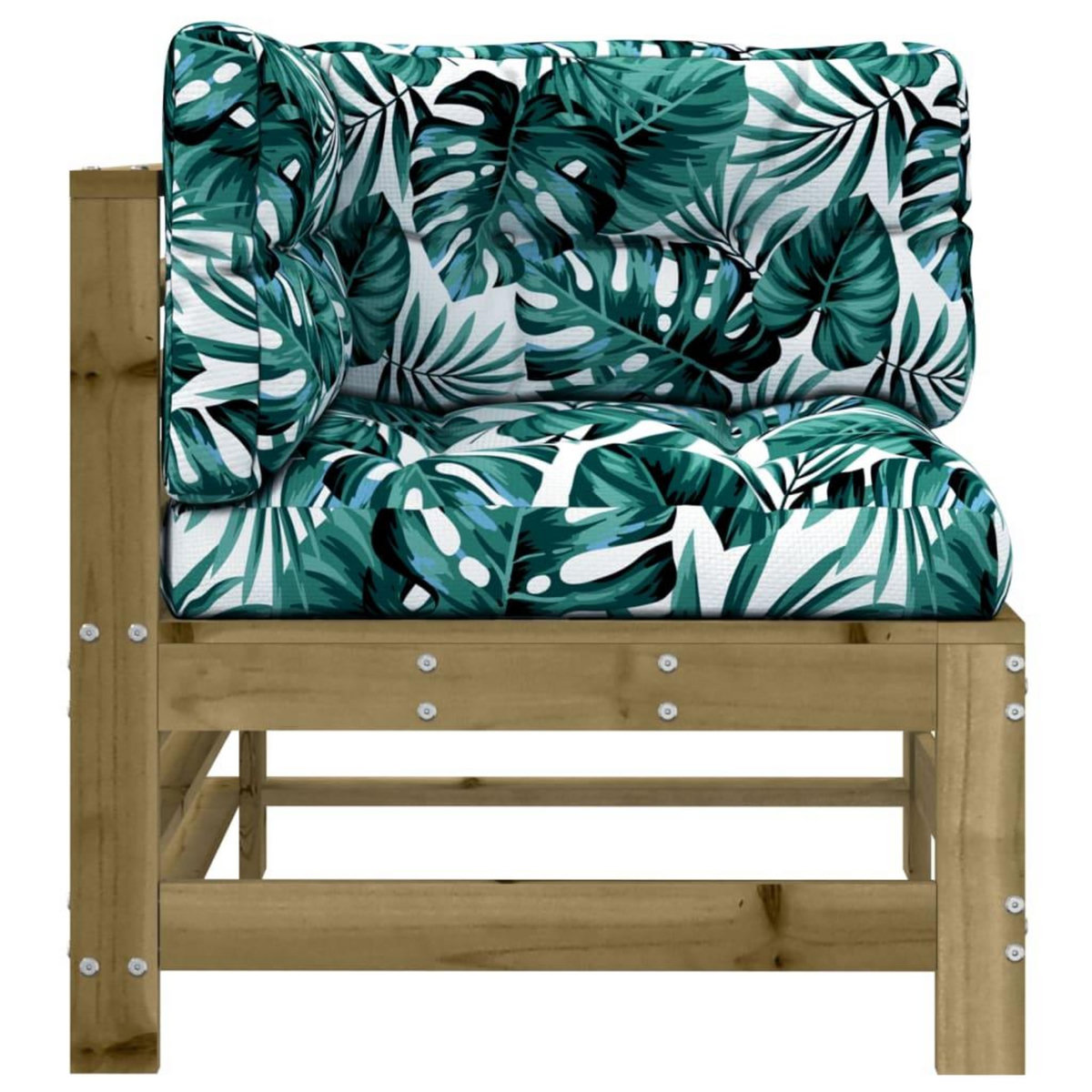 VIDAXL Canape d'angle avec coussins bois de pin impregne