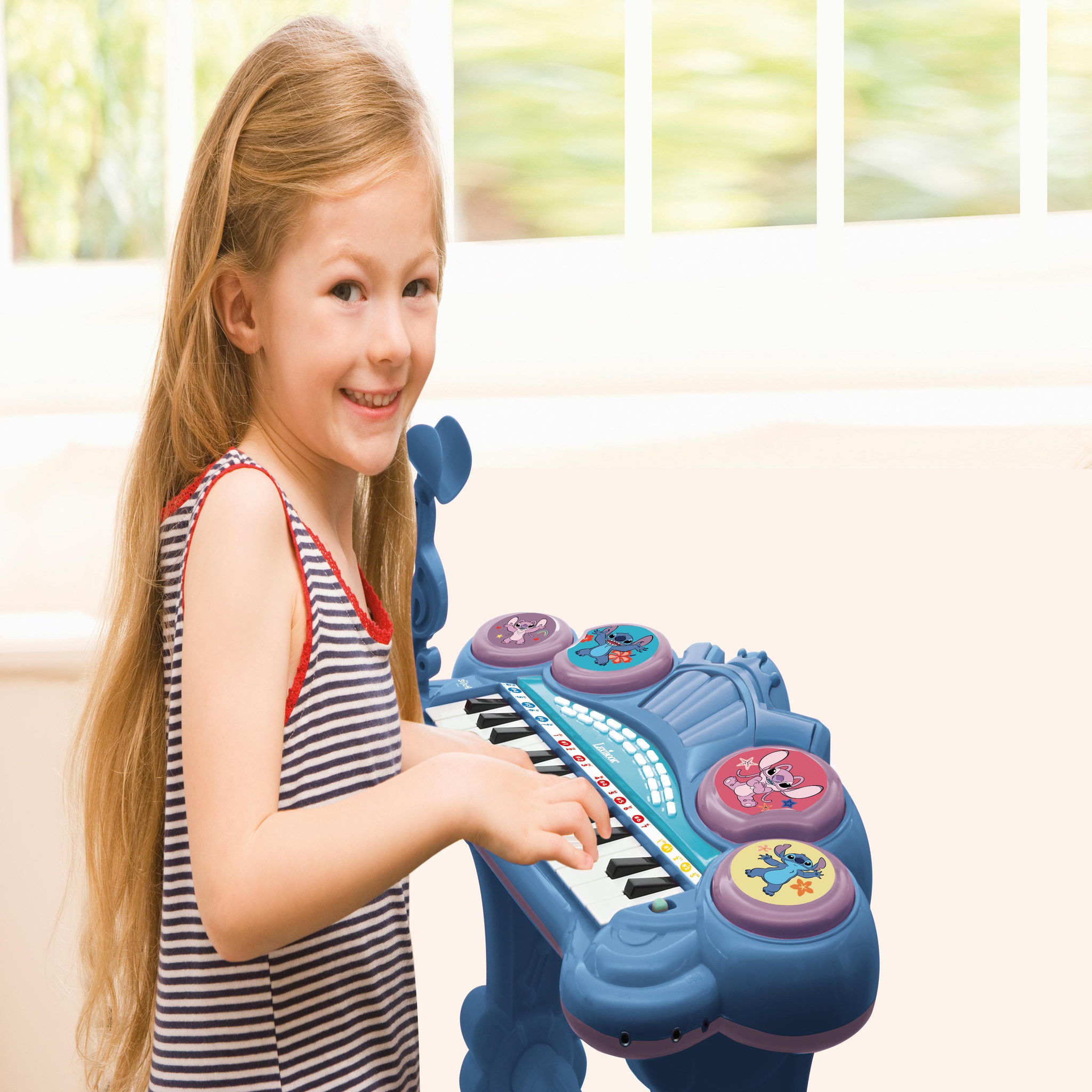 Voir la diapositive 5 : Lexibook Piano électronique Stitch avec siege et microphone