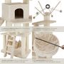 Voir la diapositive 4 : tectake Arbre à chat 195 cm avec griffoir et plateforme d'escalade beige/blanc