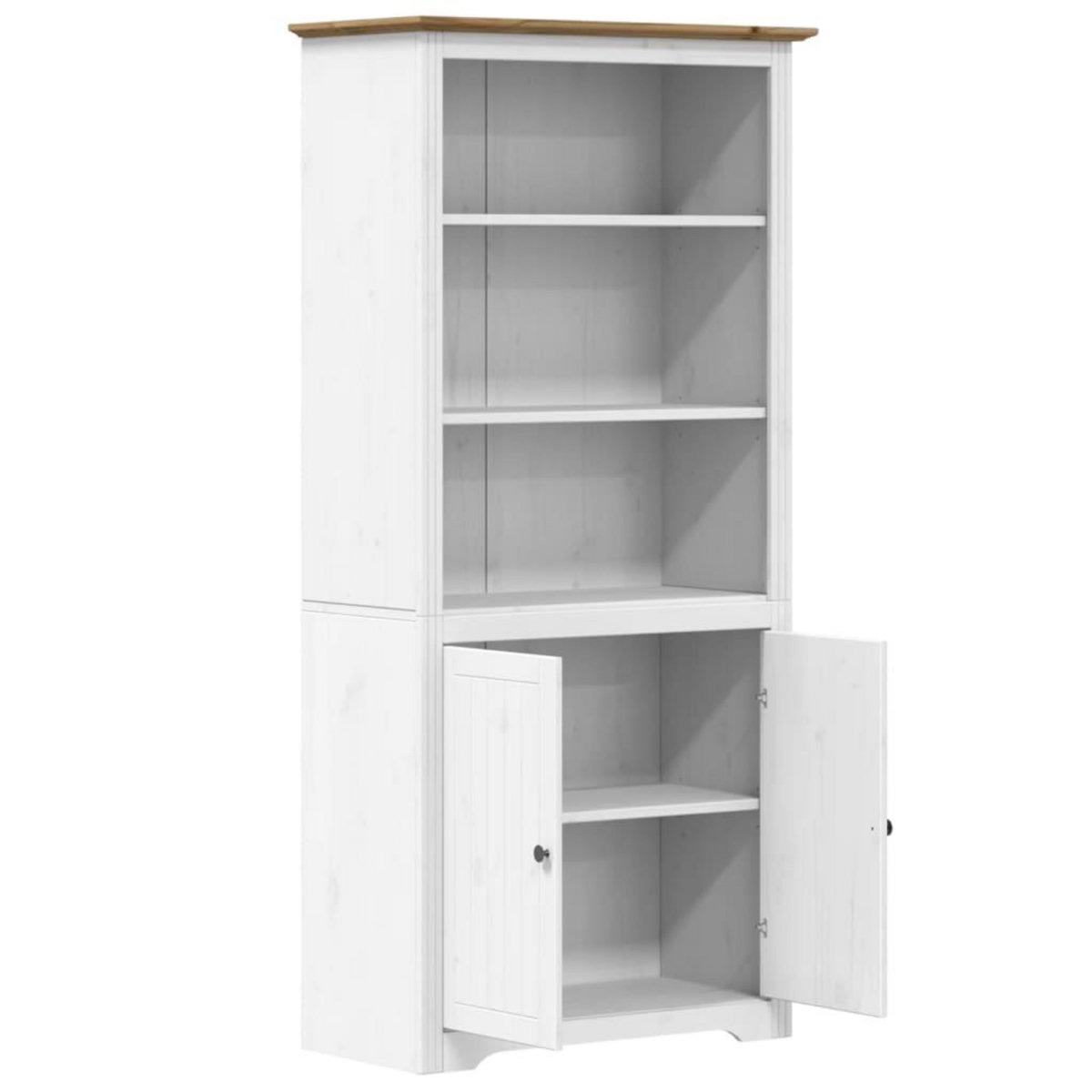 VIDAXL Bibliotheque BODO blanc and marron 82x40x173 cm bois massif pin