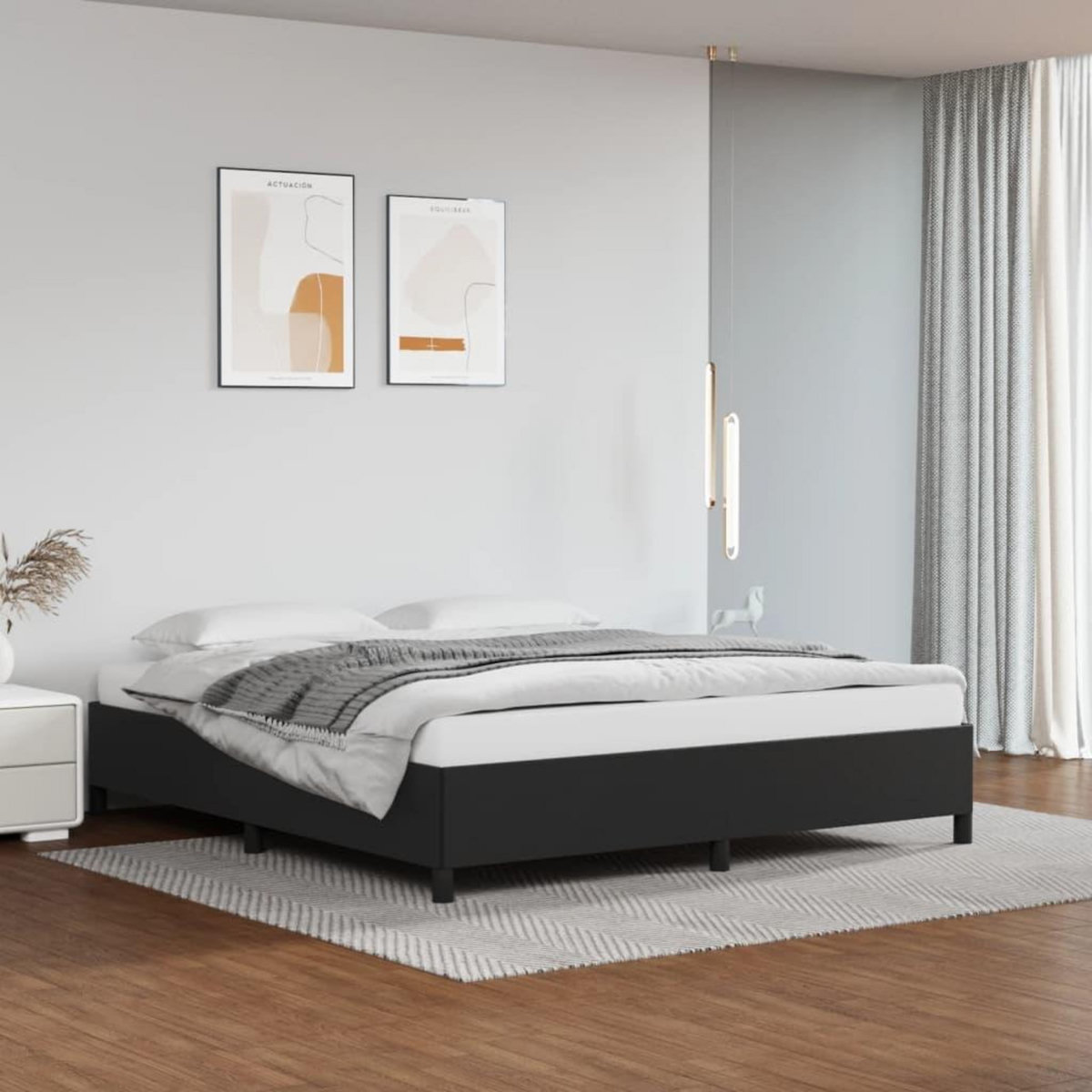 VIDAXL Cadre de lit sans matelas noir 160x200 cm similicuir