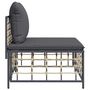 Voir la diapositive 4 : VIDAXL Canapé central de jardin avec coussin gris foncé résine tressée