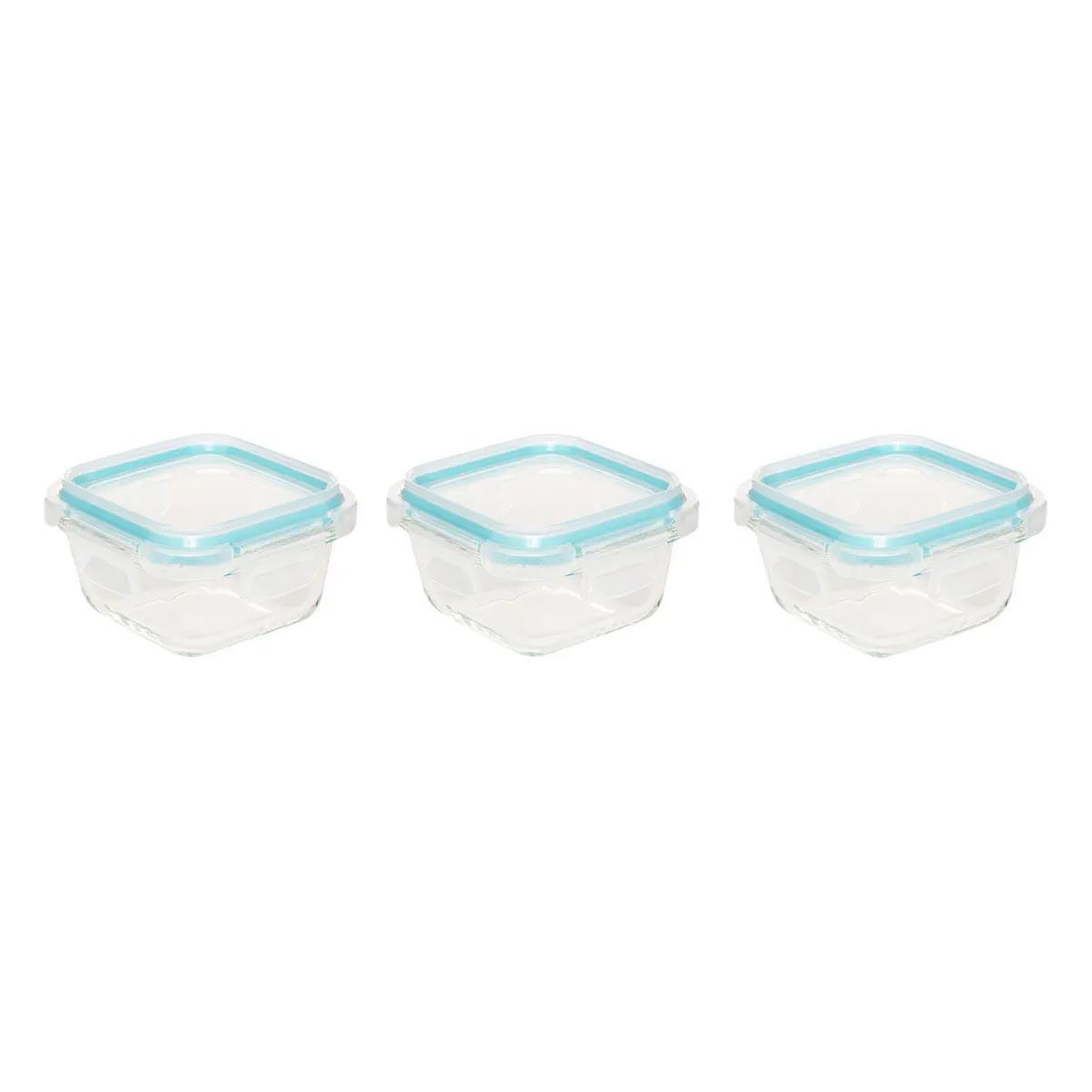 FIVE Lot de 3 boîtes de conservation carrées  clipeat  0,18l bleu