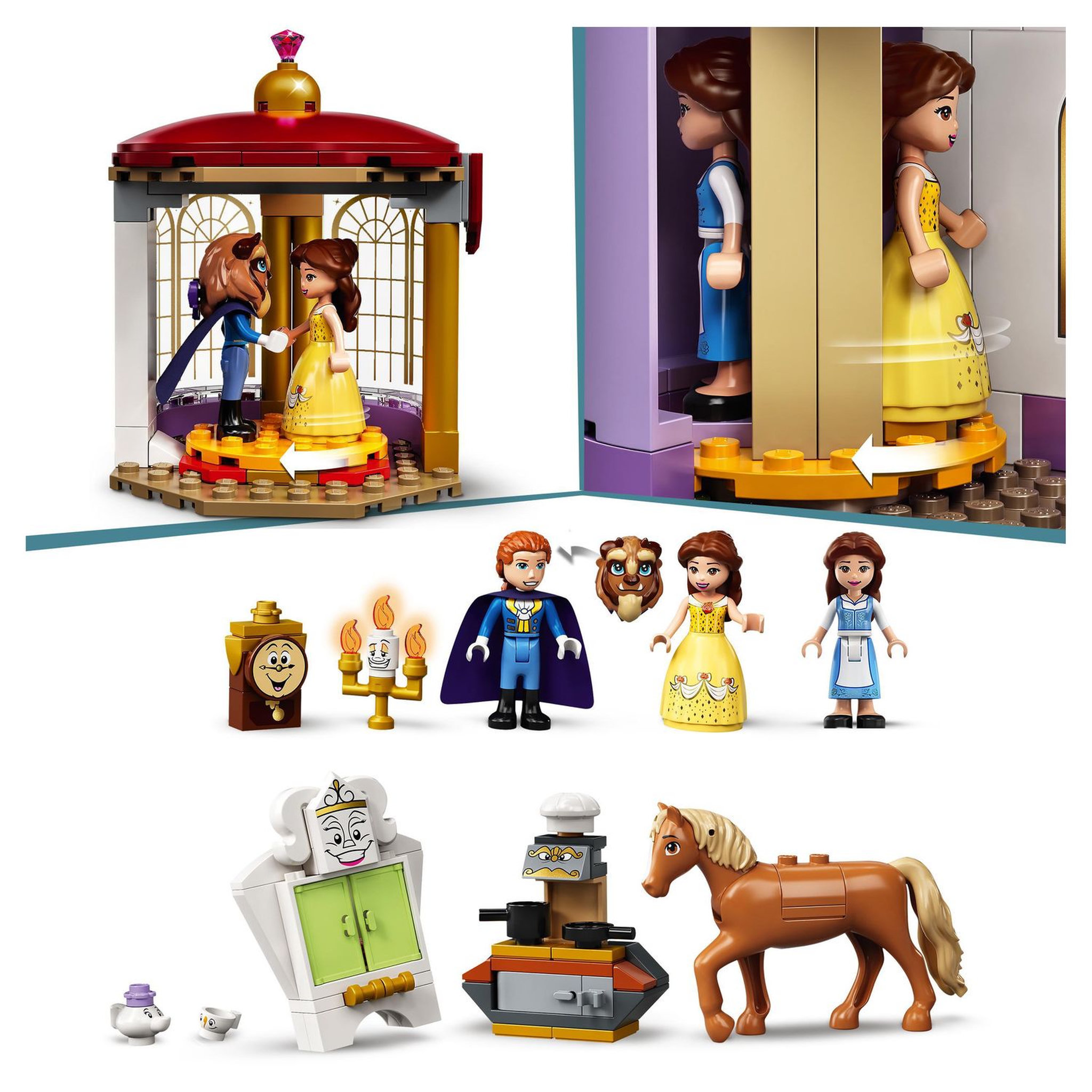 Voir la diapositive 5 : LEGO Disney 43196 - Le château de la Belle et la Bête avec figurines