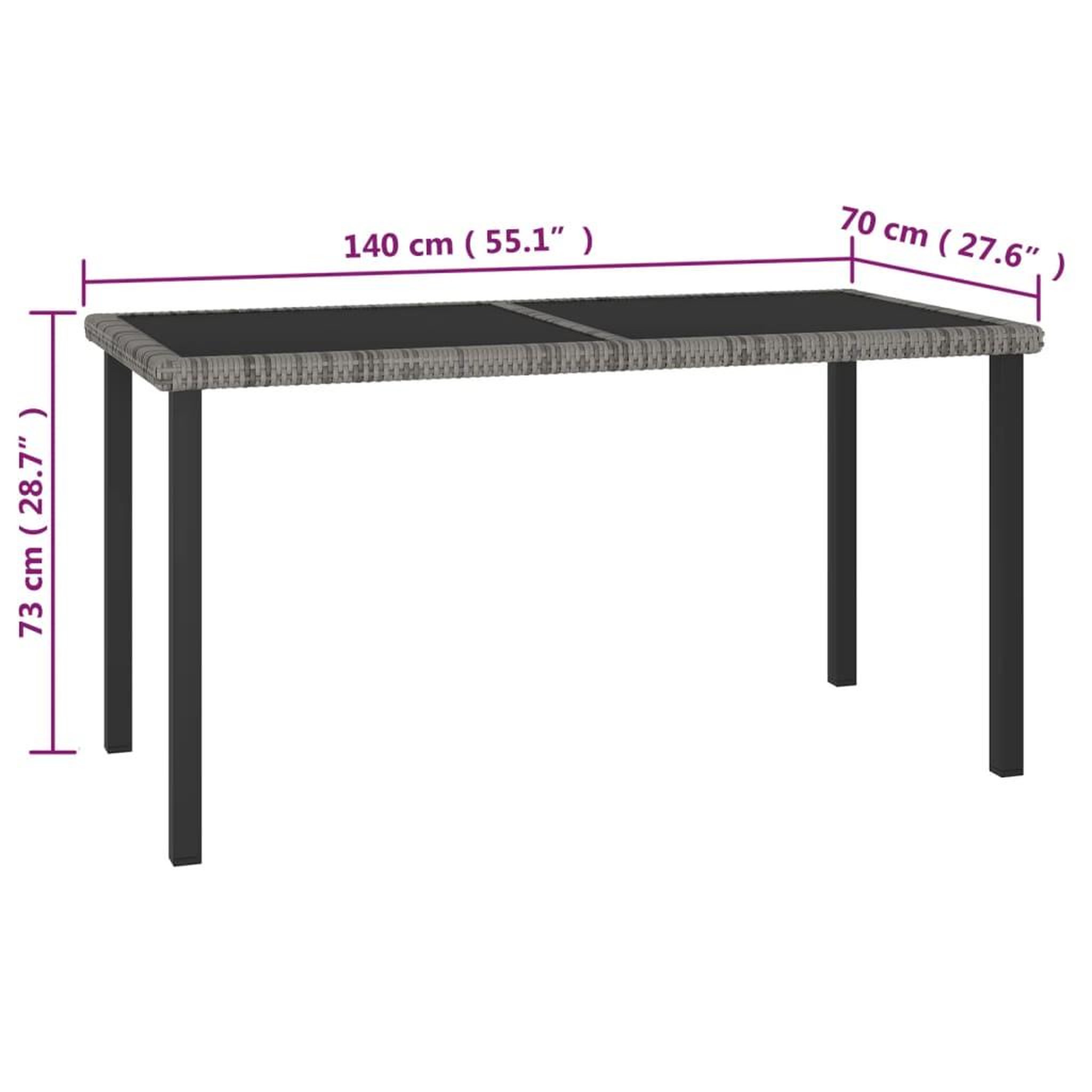 Voir la diapositive 6 : VIDAXL Ensemble a manger de jardin 7 pcs resine tressee gris