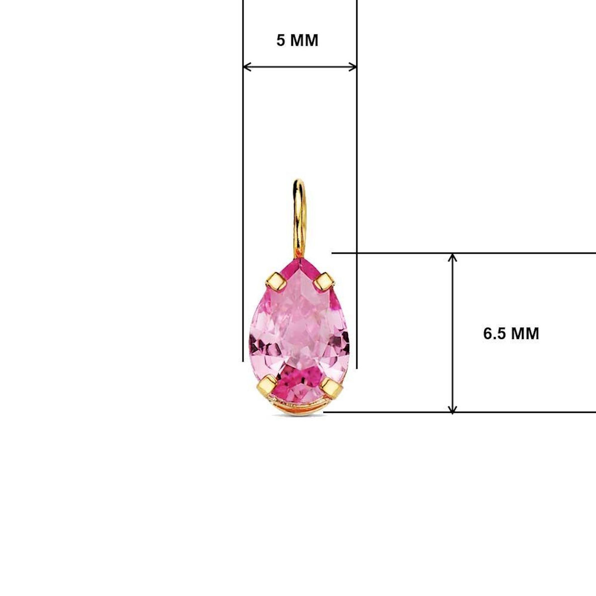 L'ATELIER D'AZUR Collier - Pendentif Or Jaune 18 Carats 750/000 - Zirconium Rose - Chaine Dorée