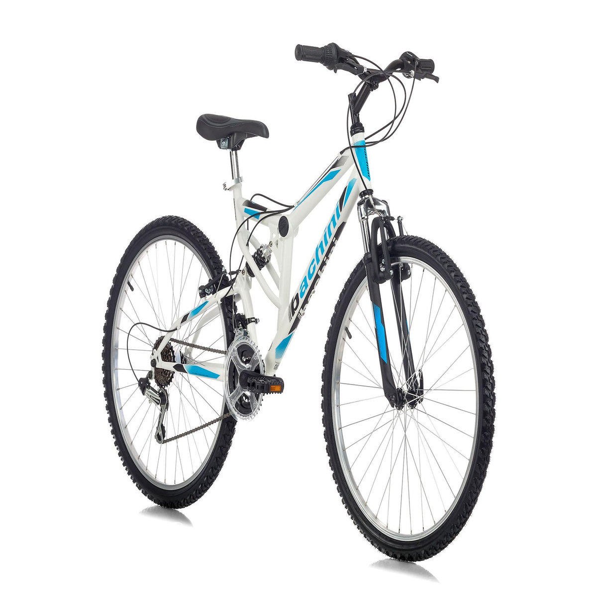 BACHINI Vélo - VTT 26'' Tout Suspendu - 18 Vitesses - Transmission Shimano - Freins V-Brake - Jantes Alu (Garde Boues offert)