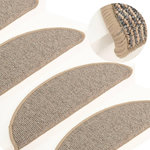 VIDAXL Tapis de marches d'escalier 15 pcs Marron 56x17x3 cm