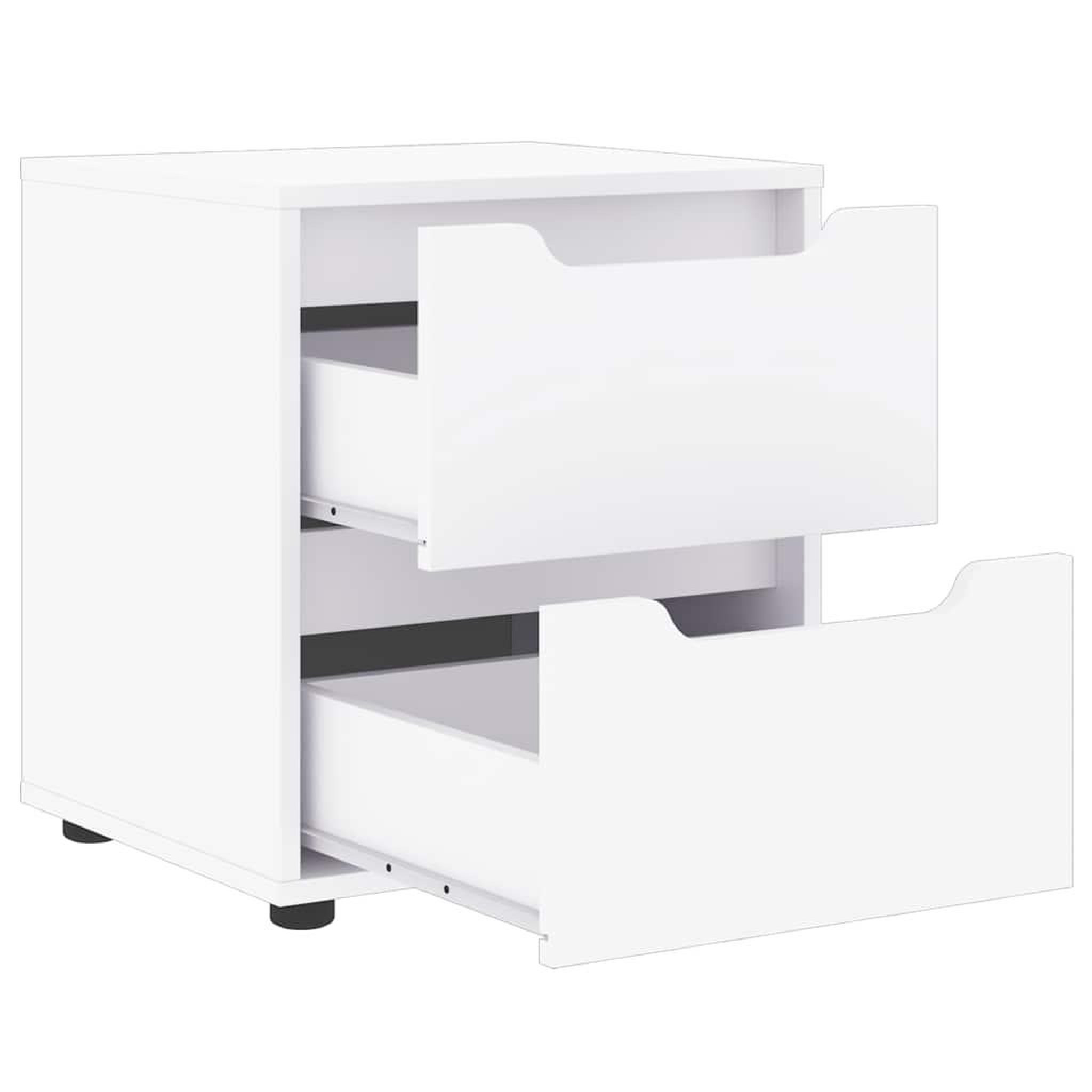 Voir la diapositive 5 : VIDAXL Table de chevet VISNES blanc 45x40x50 cm bois d'ingenierie