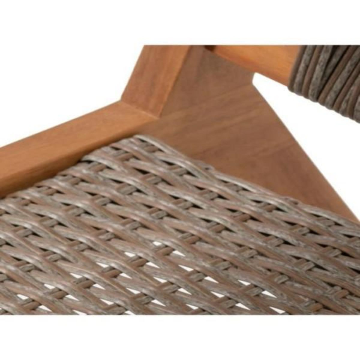 BORA Fauteuil de jardin bas en bois d'Acacia FSC et en résine tressée - BORA - l60xP76xH73 cm